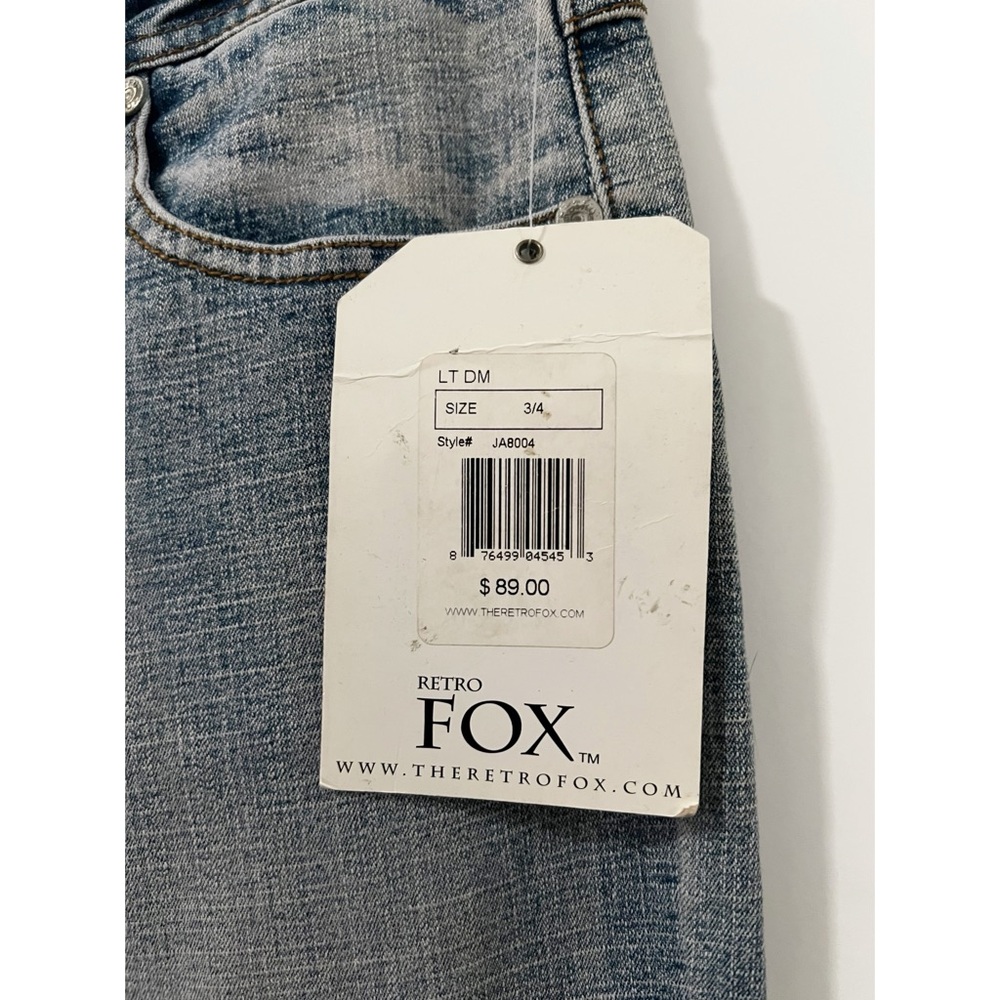 The Retro FOX Y2K Vintage Low Rise Lightwash Flare‎ Jeans Size 3/4 - Picture 3 of 6